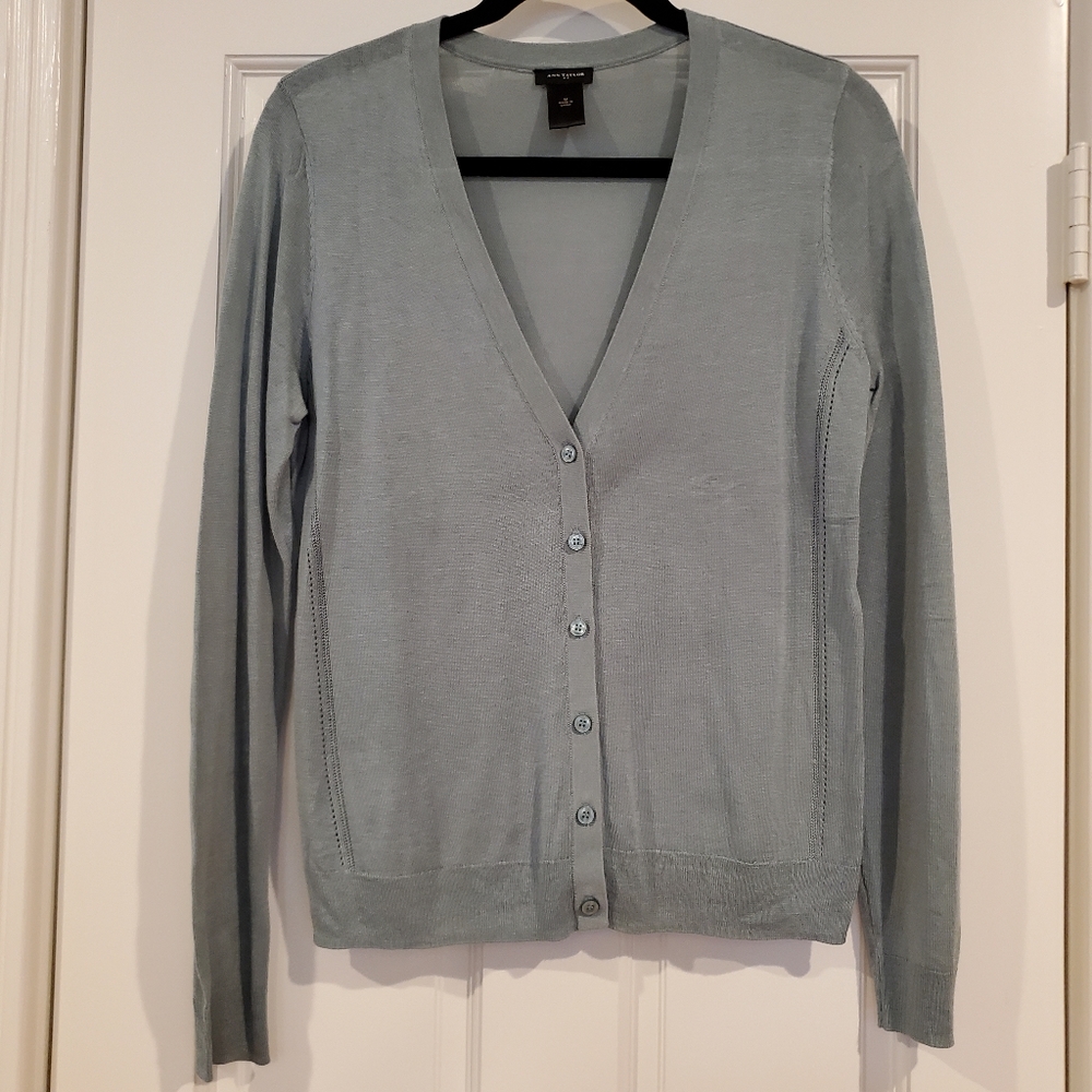 NWOT Ann Taylor Light Cadet Blue Cardigan Medium